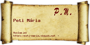 Peti Mária névjegykártya